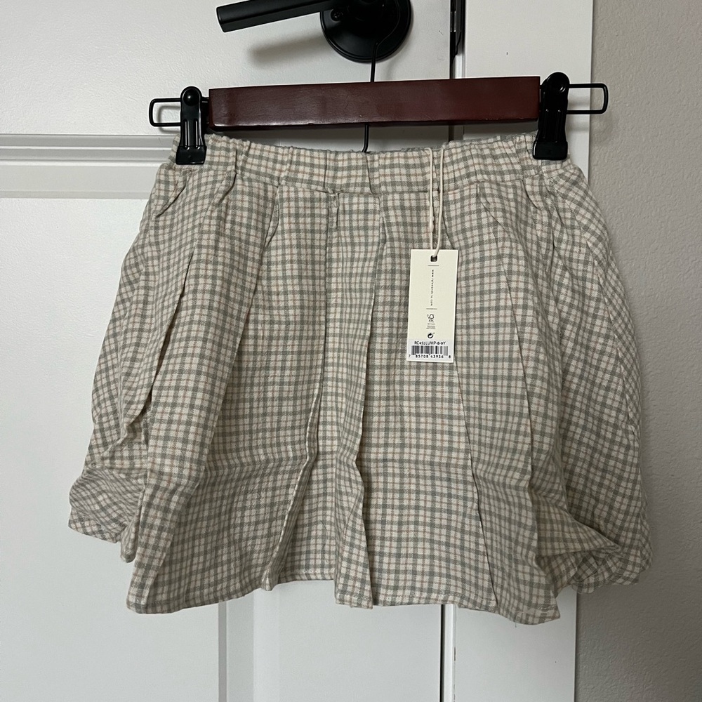 Rylee And Cru Skirt With Shorts Size 8-9Y Plaid